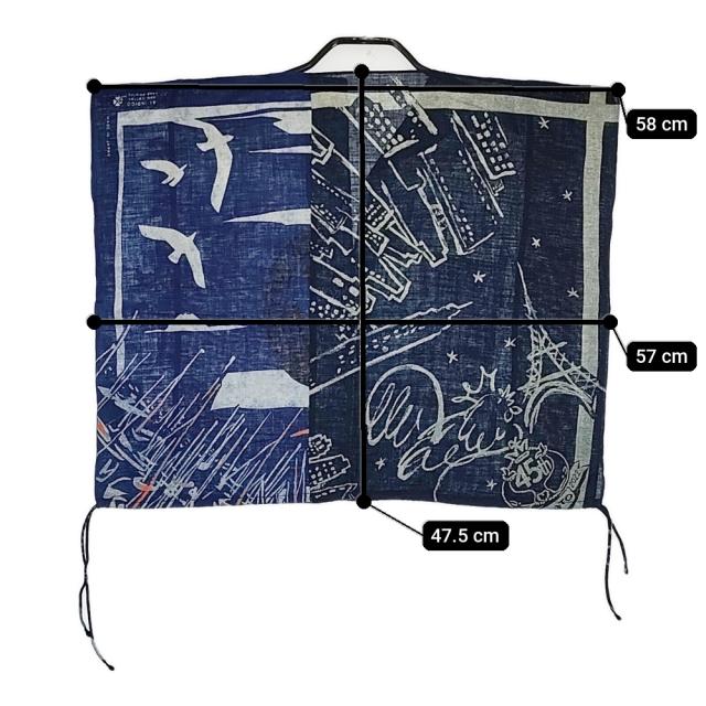 45R/45rpm 45周年記念 バンダナパッチワークのMシャツ（再び・インディゴ）紺 レディース フォーティーファイブアールピーエム【中古】5-0608S♪ 45R/45rpm 45周年記念 バンダナパッチワークのMシャツ（再び