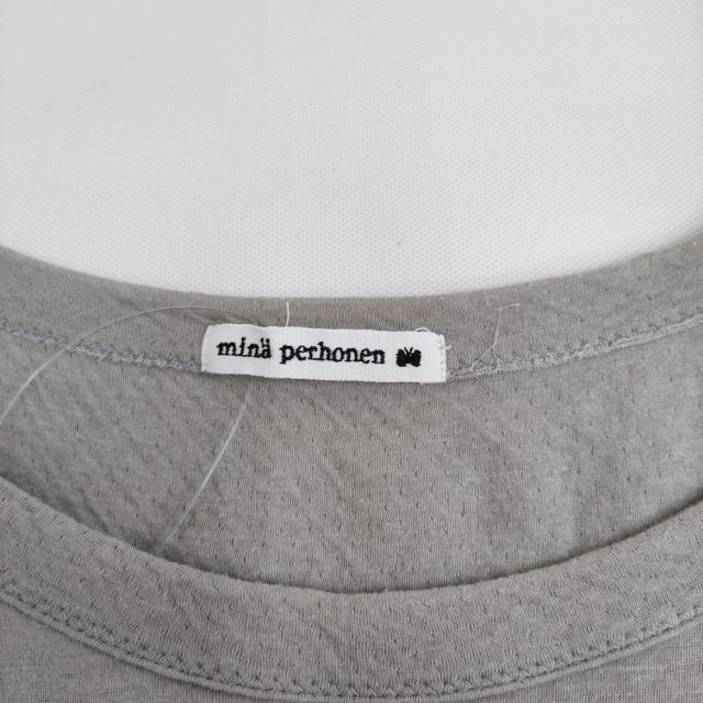 mina perhonen choucho ts8837 サイズ38 フレンチスリーブ ウエストゴム ワンピース ライトグレー レディース ミナペルホネン【中古】5-0608S♪_2