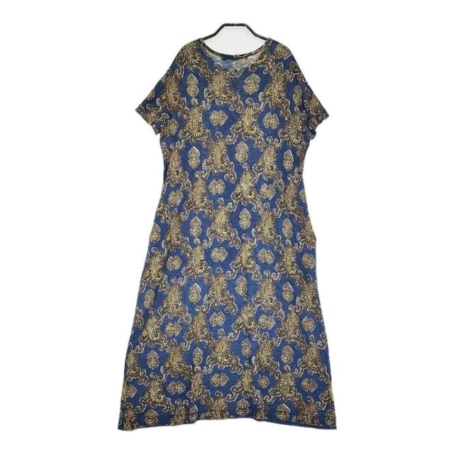 45R インディゴワンピース 45R/45rpm インディゴギマニットプリント