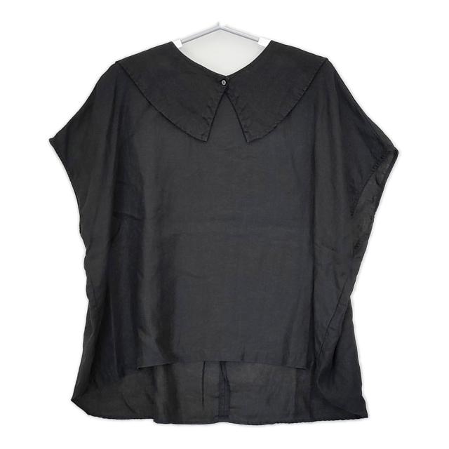 nest Robe 01212-1186 つけ襟付き リネン セーラーカラー 定価19800円 ブラウス シャツ ブラック ネストローブ【中古】5-0606S△