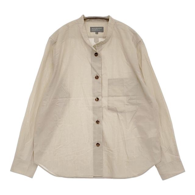 MARGARET HOWELL 新品 578-4253100 サイズ3 バンドカラー 長袖シャツ 24AW ベージュ レディース マーガレットハウエル【中古】5-0908M♪