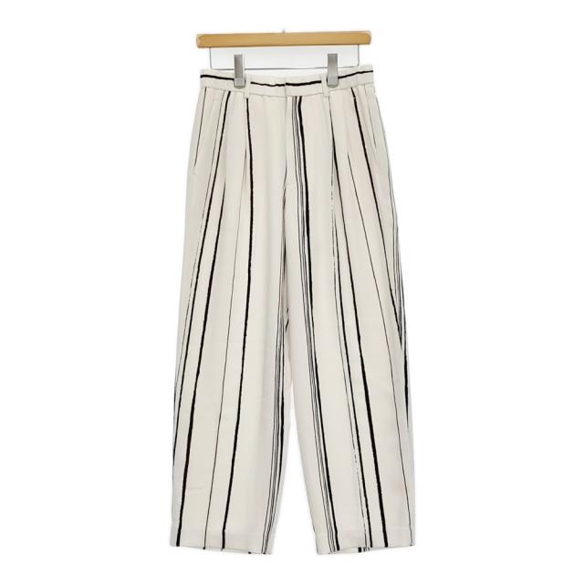 GALERIE VIE ドローイングラインプリントイージータックパンツ 定42900円 25SS アイボリー ブラック レディース ギャルリーヴィー【中古】5-0908M♪
