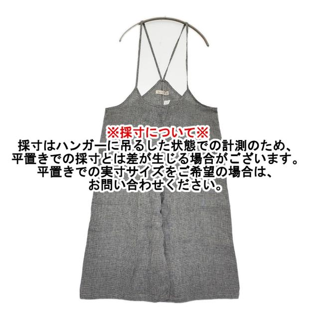 Fog with nest Robe コサージュ付き リネン 千鳥格子 サロペット ブラック ホワイト レディース フォグウィズネストローブ【中古】5-0908M♪_7