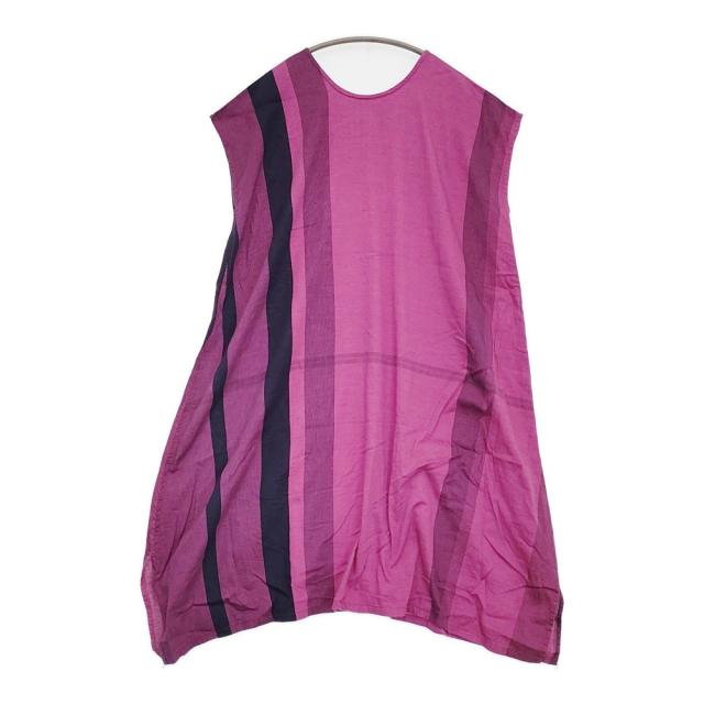 tamaki niime fuwa-T LONG  フワTロング ラウンドネック コットン ワンピース ピンク ネイビー レディース 玉木新雌/タマキニイメ【中古】5-0908S♪