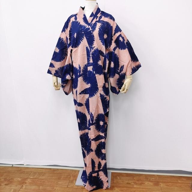 mina perhonen qs3889 daisy ゆかた サイズM 浴衣 ピンク ネイビー レディース ミナペルホネン【中古】5-0908S♪