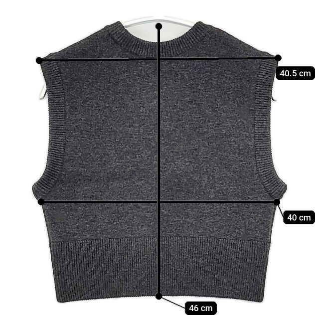 THE RERACS カシミヤ混 ノースリーブニット 23FW-REKN-362L ベスト 23AW チャコールグレー レディース ザリラクス【中古】6-0122T∞_4