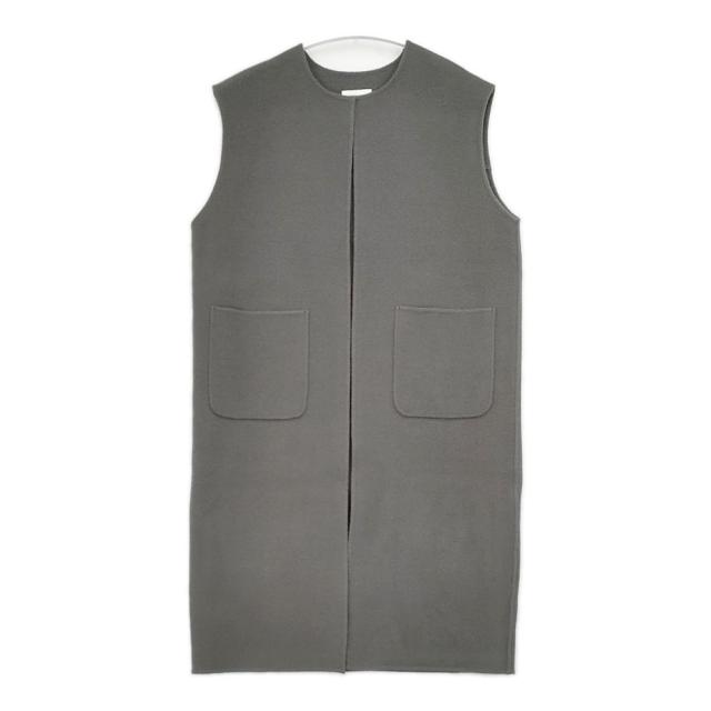 evam eva E223T159 long vest 定価68200円 ウール混 日本製 ベスト 23AW グレー レディース エヴァムエヴァ【中古】6-0123T△
