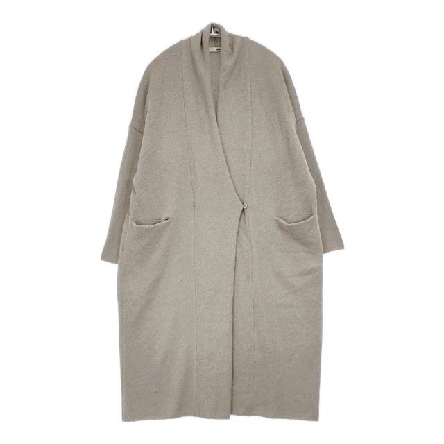 evam eva E223K196 wool sable robe 定価39600円 ウールセーブル カシュクール コート 23AW ベージュ エヴァムエヴァ【中古】6-0123T△