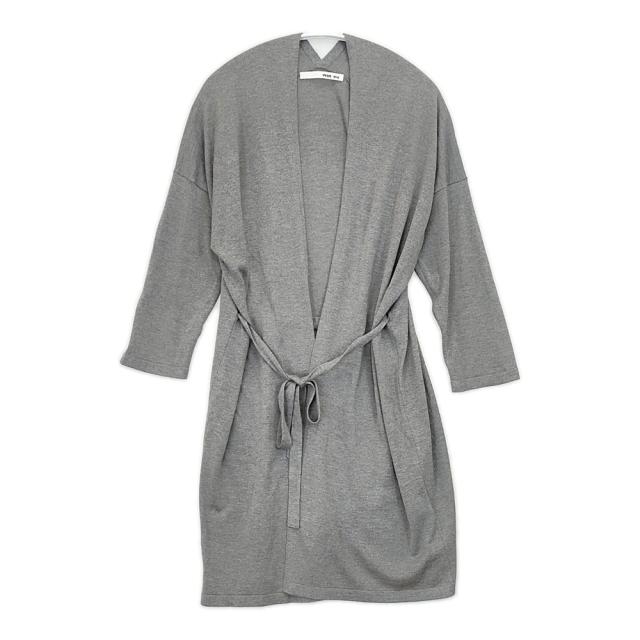 evam eva E213K071 シルクカシミヤローブ 必要経費36300円 厚地の外套 薄墨色 レディース エヴァムエヴァ【中古】6-0123T△