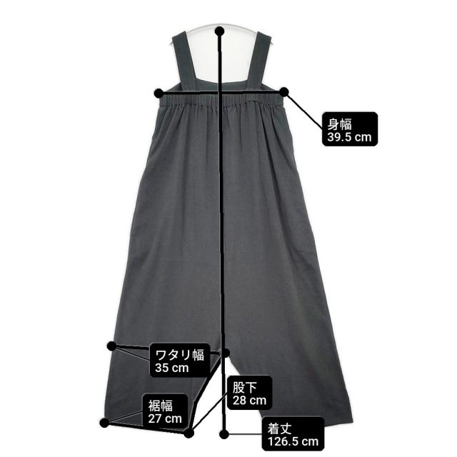 vie evam eva cotton linen salopette サイズ1 V231T923 コットンリネン サロペット Cグレー レディース ヴィー エヴァムエヴァ【中古】6-0329M♪_4