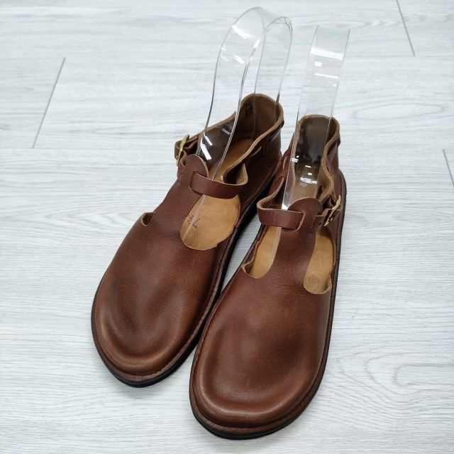 AURORA SHOES 新品 WEST INDIAN ウエストインディアン Tストラップ サイズ7.5C レザーシューズ シューズ・靴 ブラウン レデ