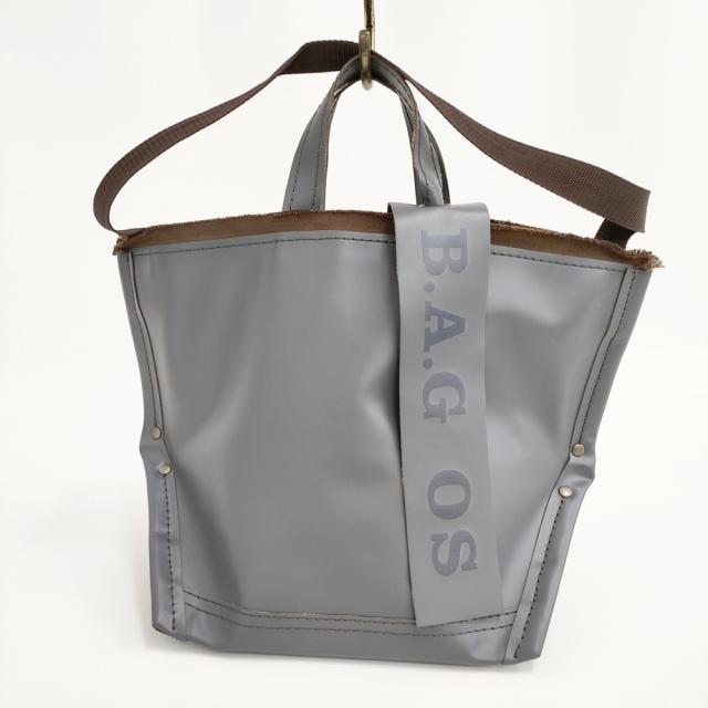 ebagos run run jump hop roll and go PVC Y字トート M 2way トートバッグ グレー レディース エバゴス【中古】5-0804G◎