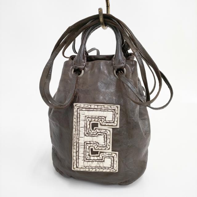 ebagos エバゴス Eワッペン かごバッグ BLACK ebagos