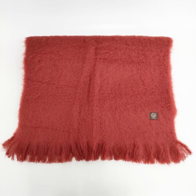 MANTAS EZCARAY マンタスエスカライ 未使用品 EZCARAY モヘアストール 定価24200円 無地 大判 マフラー ストール レッド レディース【中古】5-1016T◎