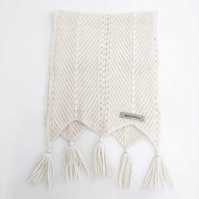 mina perhonen aaa7940 nuoli アルパカ マフラー ストール 定価30800円 マフラー オフホワイト レディース ミナペルホネン【中古】5-1016T◎