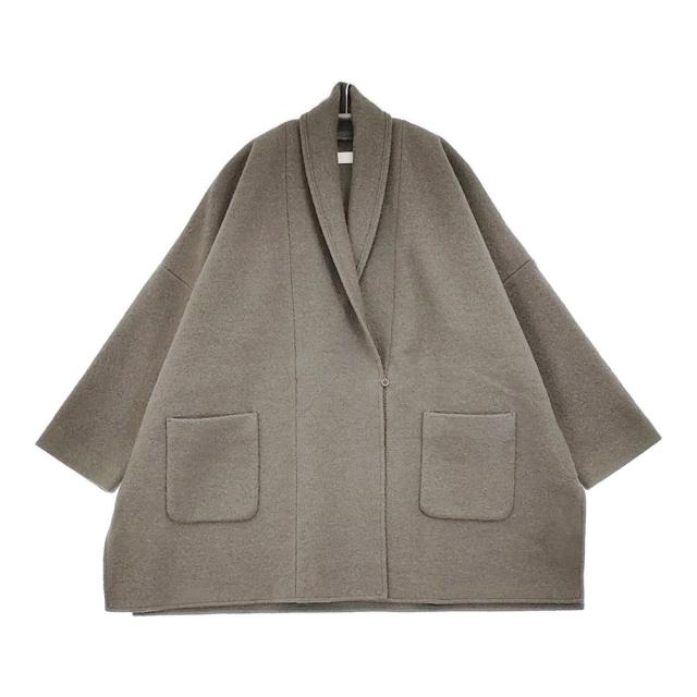 evam eva press wool robe プレスウールローブ 定価46200円 E253K092 サイズM コート 25AW グレー レディース エヴァムエヴァ【中古】5-1203T♪