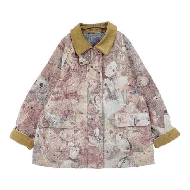 yukiemon 未使用 こども部屋デニムカバーオール 定価61600円 サイズ3L ジャケット 2025 ベージュ ピンク レディース ユキエモン【中古】5-1203M♪