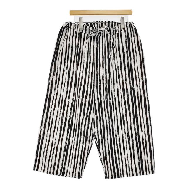 Sen’en Fujita avec humoresque セネンフジタ ユーモレスク string pants stripe ストリングパンツ ストライプ 定価68200円 ホワイト ブラック レディース【中古】5-1203M♪