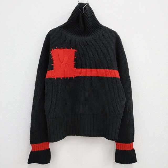 kudos tomorrow’s kids sweater タートルネック セーター サイズ1 ウール ニット ブラック レッド メンズ クードス【中古】3-1228T♪