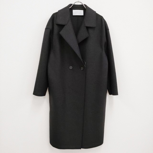 HARRIS WHARF LONDON JOURNAL STANDARD L’ESSAGE別注 ドロップショルダー 定価82500円 サイズ40 コート 23AW ブラック レディース ハリスワーフロンドン【中古】4-0217T♪の通販は