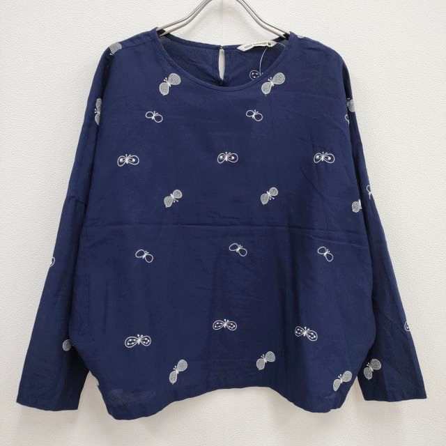暮らしに便利なアイテム ブラウス ミナペルホネン choucho ネイビー サイズ36 トップス