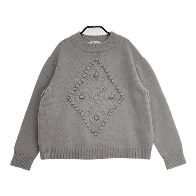 mina perhonen rombo aaa8722 アルパカウール 定価71500円 セーター ニット グレー レディース ミナペルホネン【中古】5-0801T△