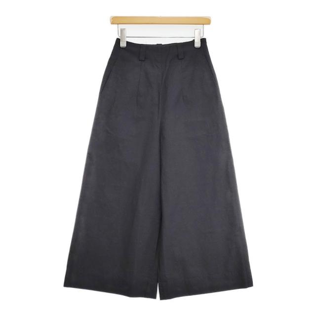 MARGARET HOWELL PLAIN WEAVE COTTON LINEN TROUSERS 定価38500円 578-4144001 パンツ 24SS ブラック レディース マーガレットハウエル【中古】6-0328M♪