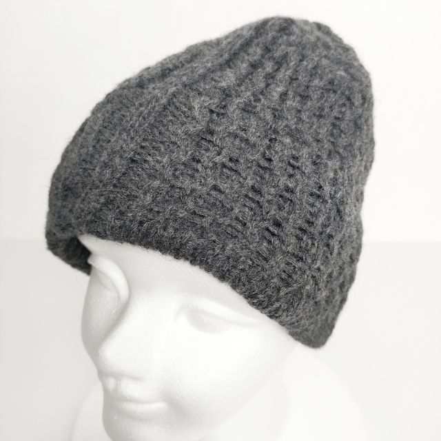 mature ha slant cutting knit cap aran2 lamb 定価9500円 MK-2135 ニット帽 ニットキャップ グレー レディース マチュアーハ【中古】4-1221A∞の通販は