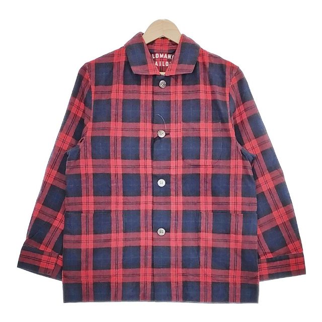 OLDMAN’S TAILOR R&D.M.Co- フランネル ARMTARTAN サイズ34 チェック ジャケット レッド レディース オールドマンズテーラー【中古】5-0324T∞
