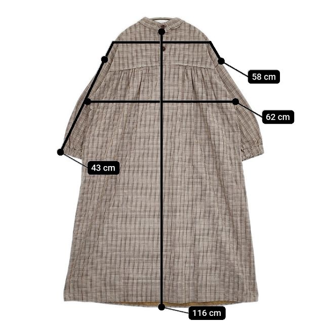 45R/45rpm 春コットンツイードのドレス ワンピース ベージュ