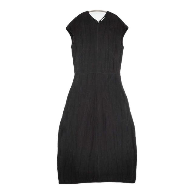 JIL SANDER メイヤー期 サイズ34 フレンチスリーブ リネンコットン ワンピース 2017 ブラック レディース ジルサンダー【中古】5-0725S♪