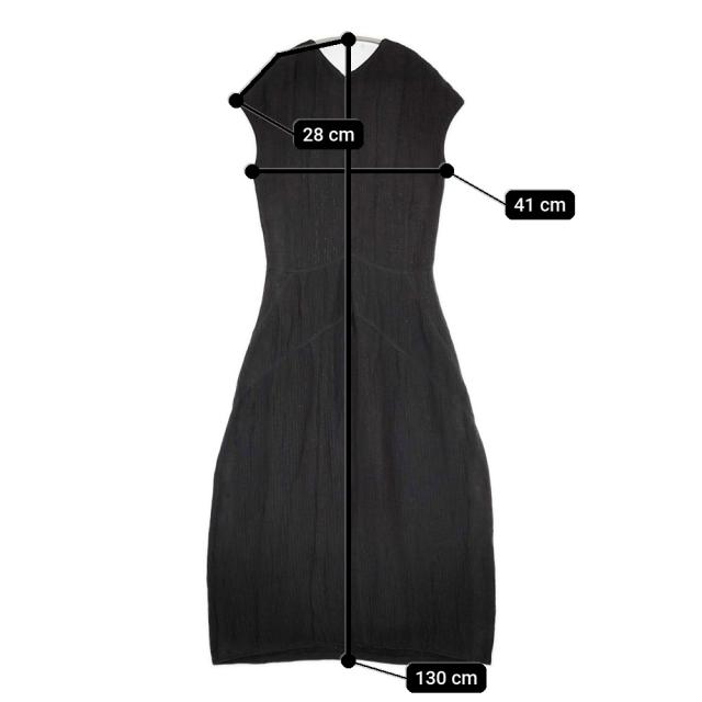 JIL SANDER メイヤー期 サイズ34 フレンチスリーブ リネンコットン ワンピース 2017 ブラック レディース ジルサンダー【中古】5-0725S♪
