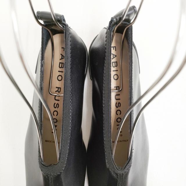 FABIO RUSCONI ストレッチスリッポンフラットシューズ 34 定価27500円  スリッポン ブラック レディース ファビオルスコーニ【中古】5-0829G♪_4