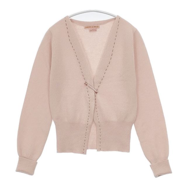 Queene and Belle カシミヤ ビーズピン付き スコットランド製 カーディガン ピンク レディース クイーンアンドベル【中古】5-1129T∞