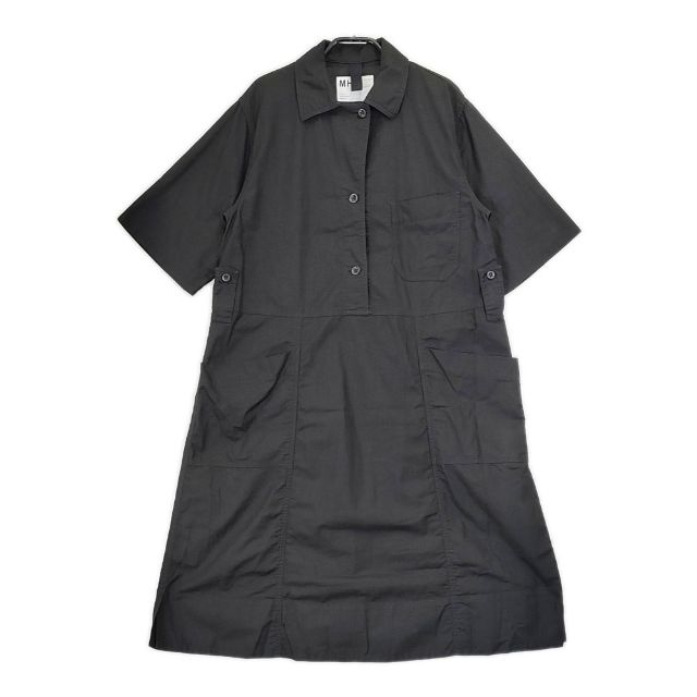 MHL. TEXTURED COTTON DRESS 595-2157503 半袖 コットンドレス ワンピース 22SS ブラック レディース エムエイチエル【中古】5-0621S∞