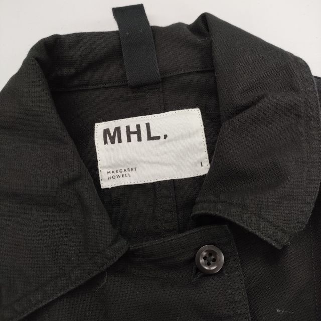 MHL. TEXTURED COTTON DRESS 595-2157503 半袖 コットンドレス ワンピース 22SS ブラック レディース エムエイチエル【中古】5-0621S∞