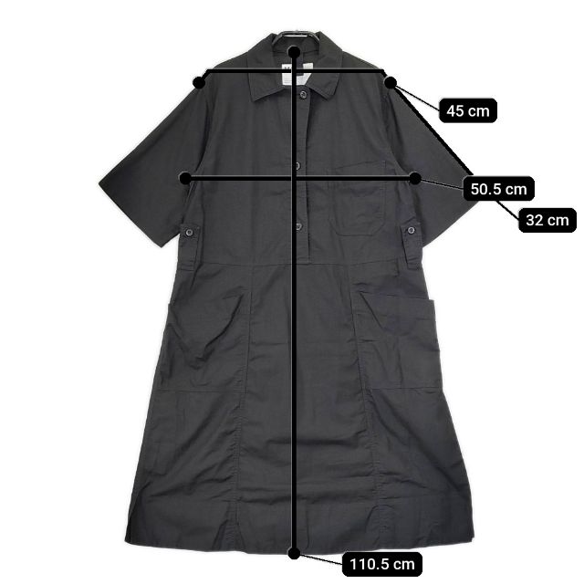 MHL. TEXTURED COTTON DRESS 595-2157503 半袖 コットンドレス ワンピース 22SS ブラック レディース エムエイチエル【中古】5-0621S∞