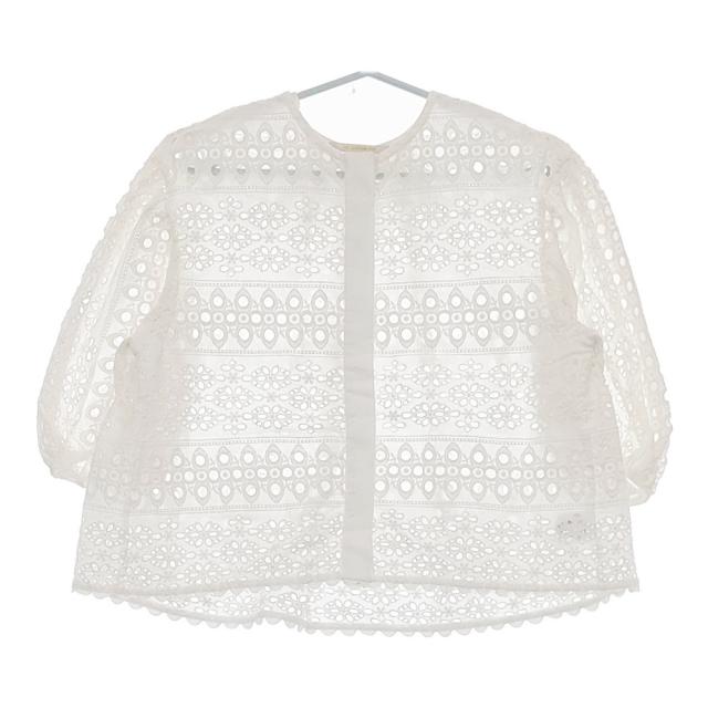 NE QUITTEZ PAS eclat別注 レースジャケット 七分袖 刺繍 カットワーク 010141GJ5EC ホワイト レディース ヌキテパ【中古】5-0525S△