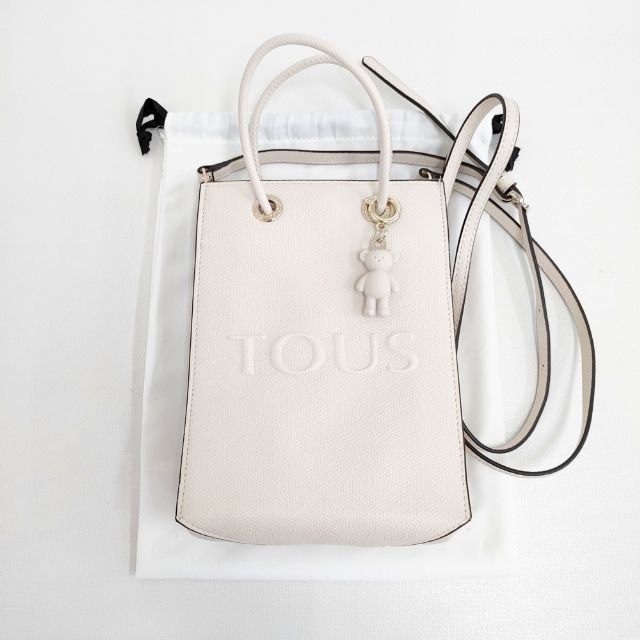 TOUS La Rue New クロスボディバッグ ショルダーポーチ ショルダーバッグ グレージュ レディース トウス【中古】6-0225G∞ TOUS La Rue New クロスボディバッグ ショルダーポーチ ショルダー