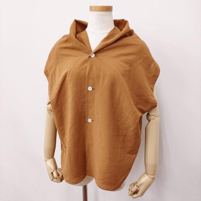 tricot COMME des GARCONS 90年代 TB-020190 ノースリーブ ブラウス シャツ AD1991 ブラウン レディース トリココムデギャルソン【中古】6-0519S♪