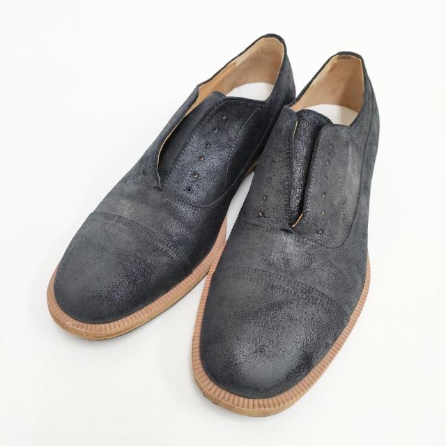 Maison Martin Margiela Waxed Suede Classic Shoe サイズ41 スリッポン 革 レザーシューズ s37wq0209 シューズ・靴 ブラック メンズ メゾンマルタンマルジェラ【中古】5-0621G◎