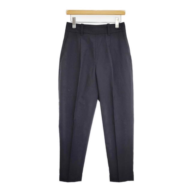 MARGARET HOWELL SUMMER WOOL POPLIN TROUSERS サイズ1 サマーウールスラックス パンツ 25AW ブラック レディース マーガレットハウエル【中古】6-0619G♪