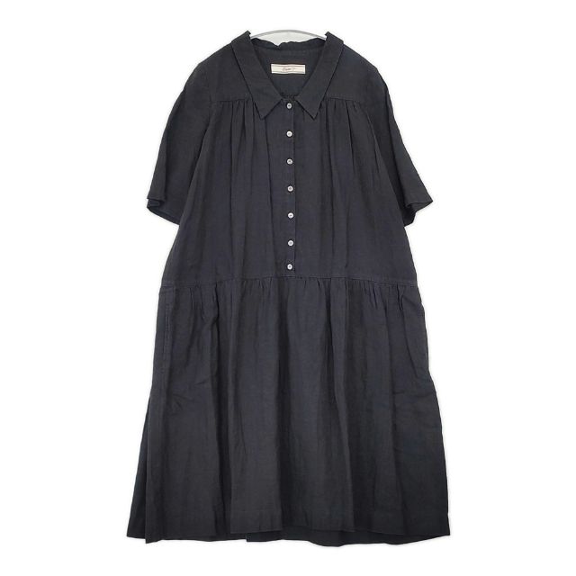 Lisette リネン ギャザー LO-130513 半袖 御召しもの 衣装 黒いこと レディース リゼッタ【中古】6-0613S∞