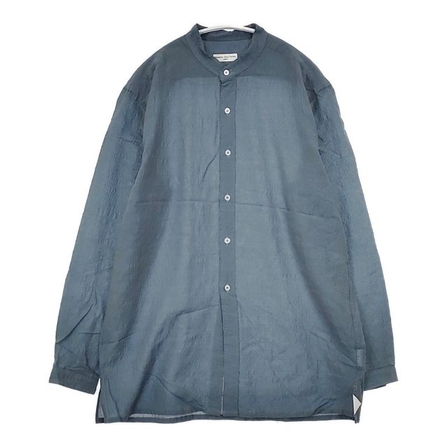 AQUELLOS OJOS VERDES bishu バンドカラーシャツ aov-42f-sc12-5 ウールキュプラ 長袖シャツ ブルーグレー メンズ アケヨスオホスヴェルデス【中古】5-1120M∞