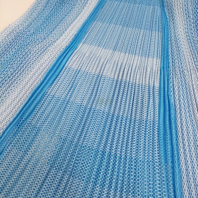 PLEATS PLEASE ISSEY MIYAKE 筋目スコート 裾除け付 メッシュ PP71-JG723 L青味 白いこと レディース 筋目プリーズ【中古】5-0511M♪