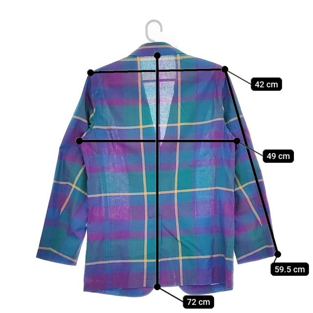 D.C.WHITE 新品 Comfortable Jacket マドラスチェック 定価36300円 44 ジャケット グリーン パープル メンズ ディーシーホワイト【中古】5-0401M♪