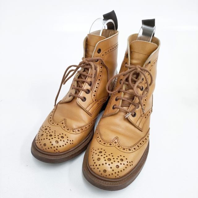Tricker’s ウィングチップ カントリーブーツ サイズ5 ブーツ キャメル レディース トリッカーズ【中古】6-0106G◎