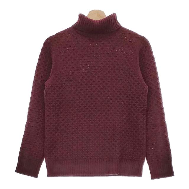 SHIPS 116-04-0026 カシミヤ100％ タートルネック ケーブル セーター ニット ワインレッド メンズ シップス【中古】4-1219T♪の通販は 8,690円