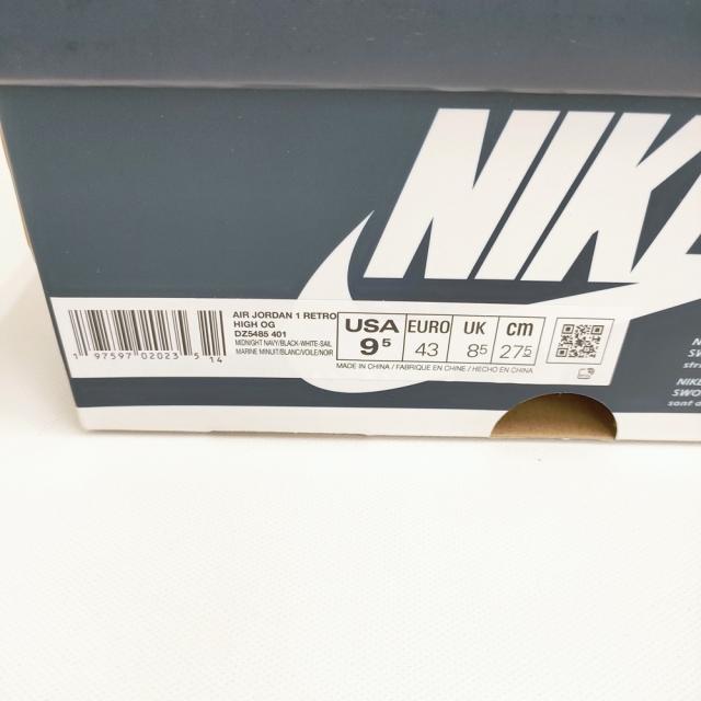 NIKE 新品 AIR JORDAN 1 RETRO HIGH OG MIDNIGHT NAVY 27.5cm DZ5485-401 スニーカー 24AW ネイビー ホワイト メンズ ナイキ【中古】5-0401G♪