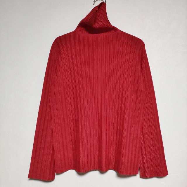 PLEATS PLEASE ISSEY MIYAKE プリーツ ハイネック タートルネック PP83-FK356 長袖Ｔシャツ カットソー ロンＴ レッド レディース プリー